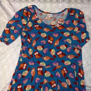 LuLaRoe Women's "Nicole" dress with owl print size 3x